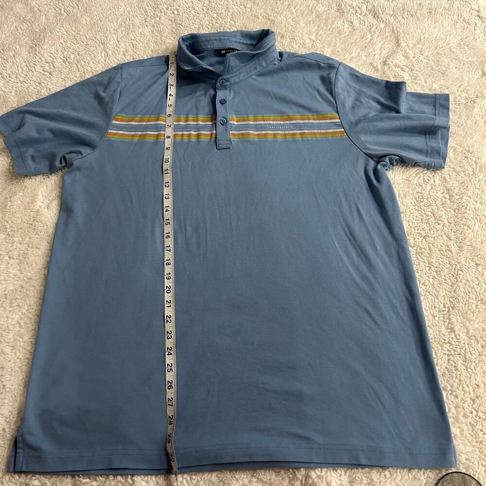 Travis Mathew Men Blue Short Sleeve Polo XXL Preppy Tennis Sport Golf Athleisure - Picture 5 of 7